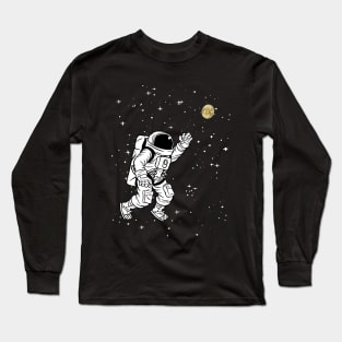 Bitcoin To The Moon Crypto Currency Astronaut Long Sleeve T-Shirt